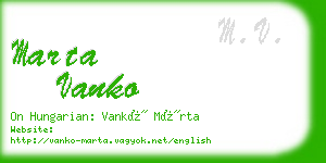 marta vanko business card